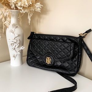 Tommy Hilfiger Black Quilted Crossbody Bag
